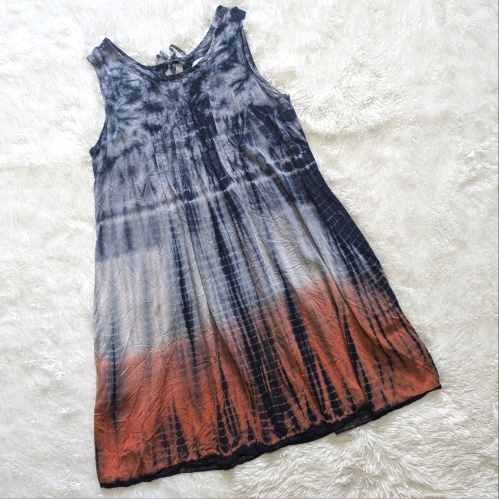 Sonoma Blue Tie Dye Ombre Flowy Dress with Pockets - Picture 1 of 12